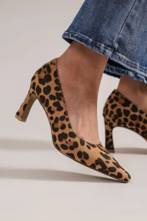 Vegan Suede Leopard Pumps