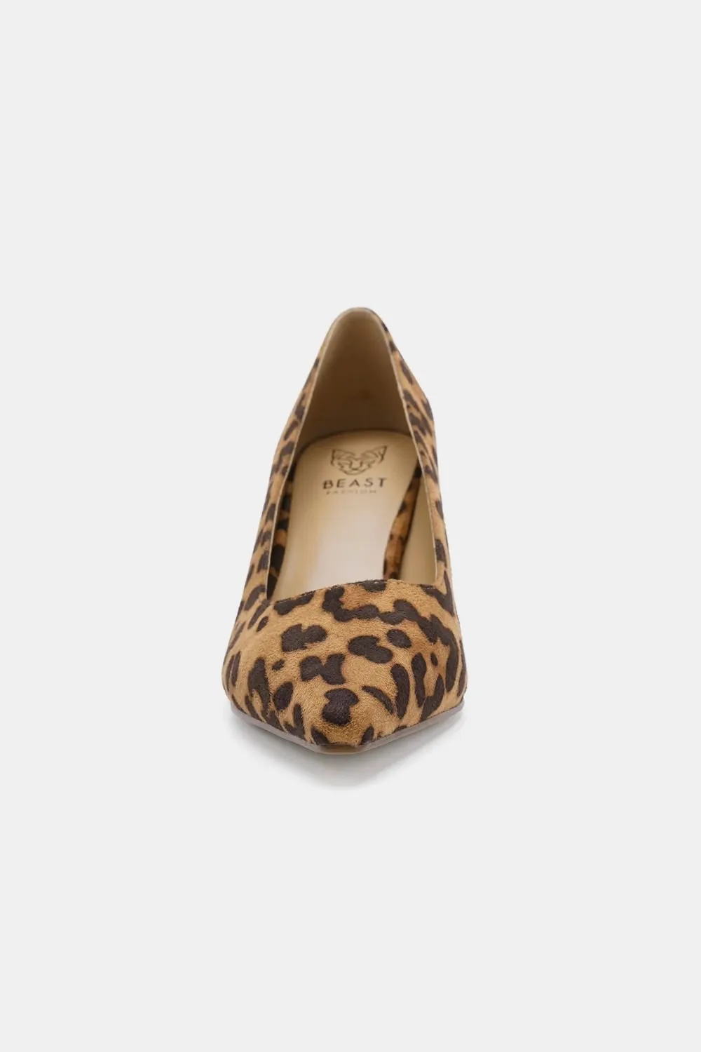 Vegan Suede Leopard Pumps