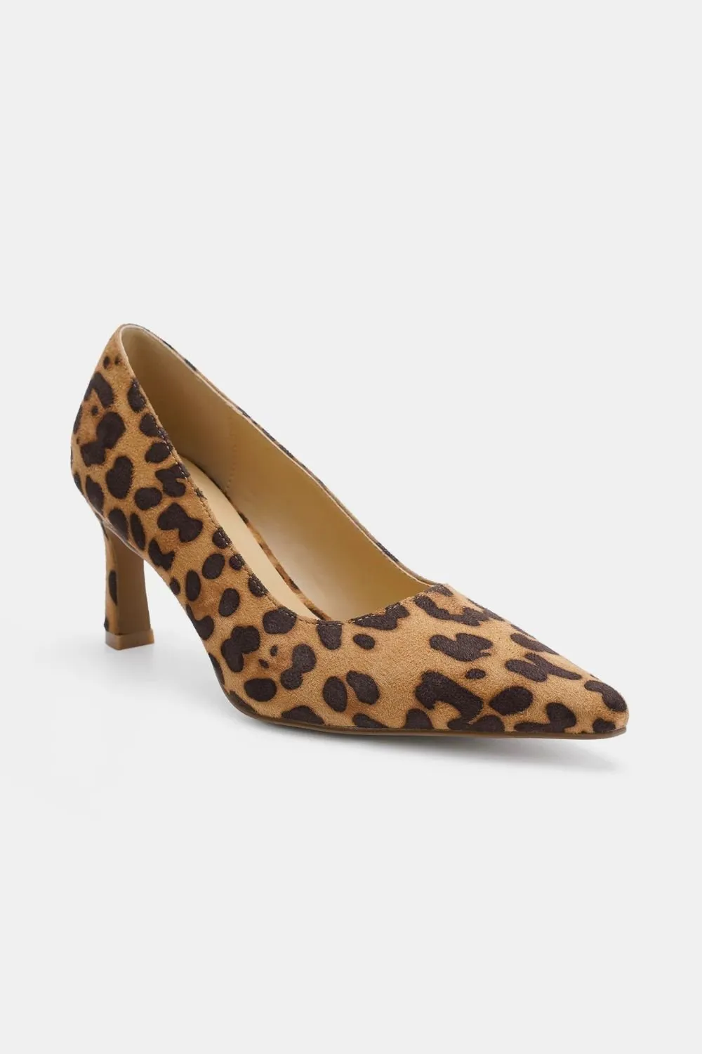 Vegan Suede Leopard Pumps