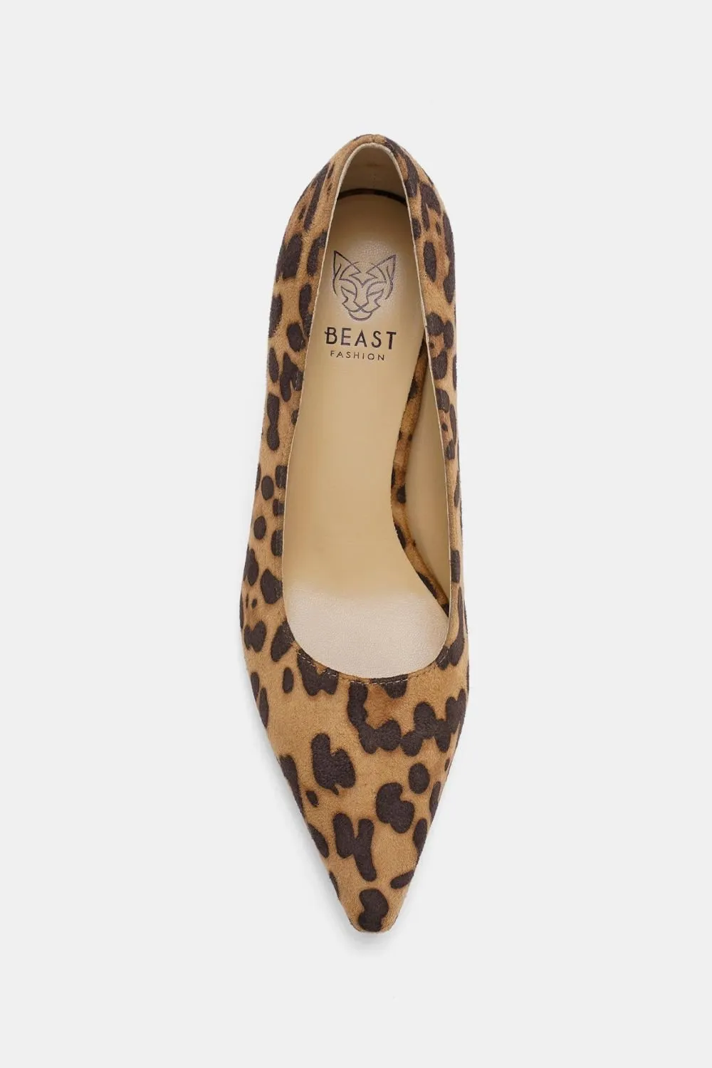 Vegan Suede Leopard Pumps
