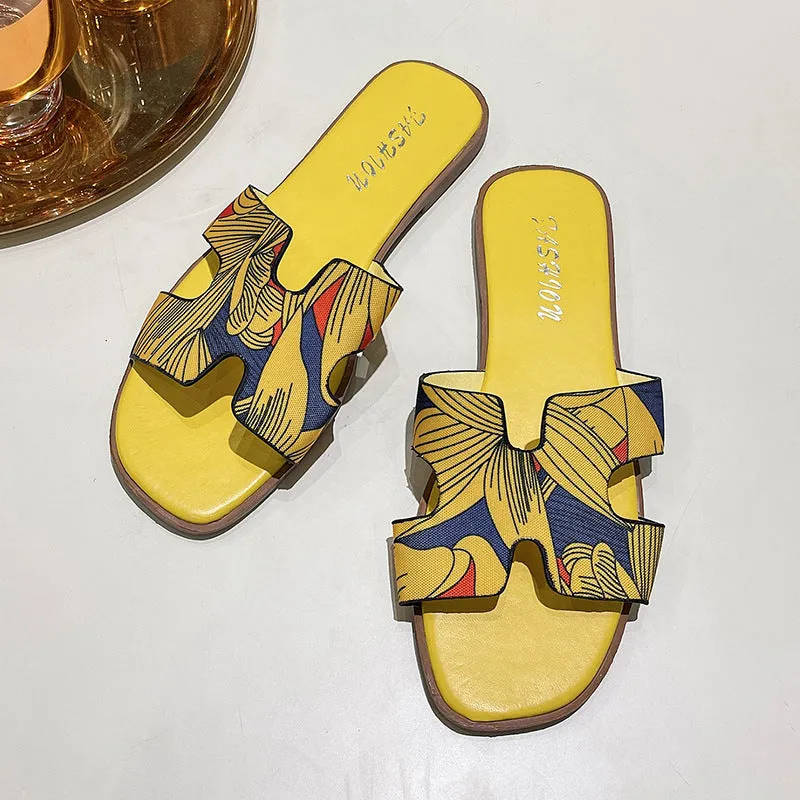 Versatile Fashion Letter Flatsole Slippers