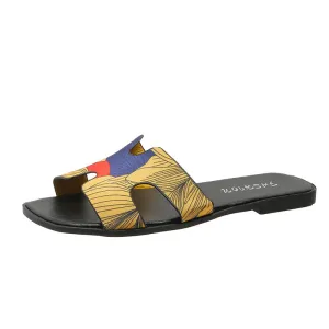 Versatile Fashion Letter Flatsole Slippers