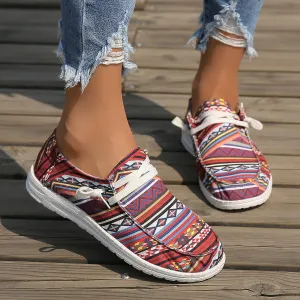 Wholesale Large Low Top Colored Flat Bottom Lace Up Shallow Mouth Versatile Women's Cloth Single Shoes