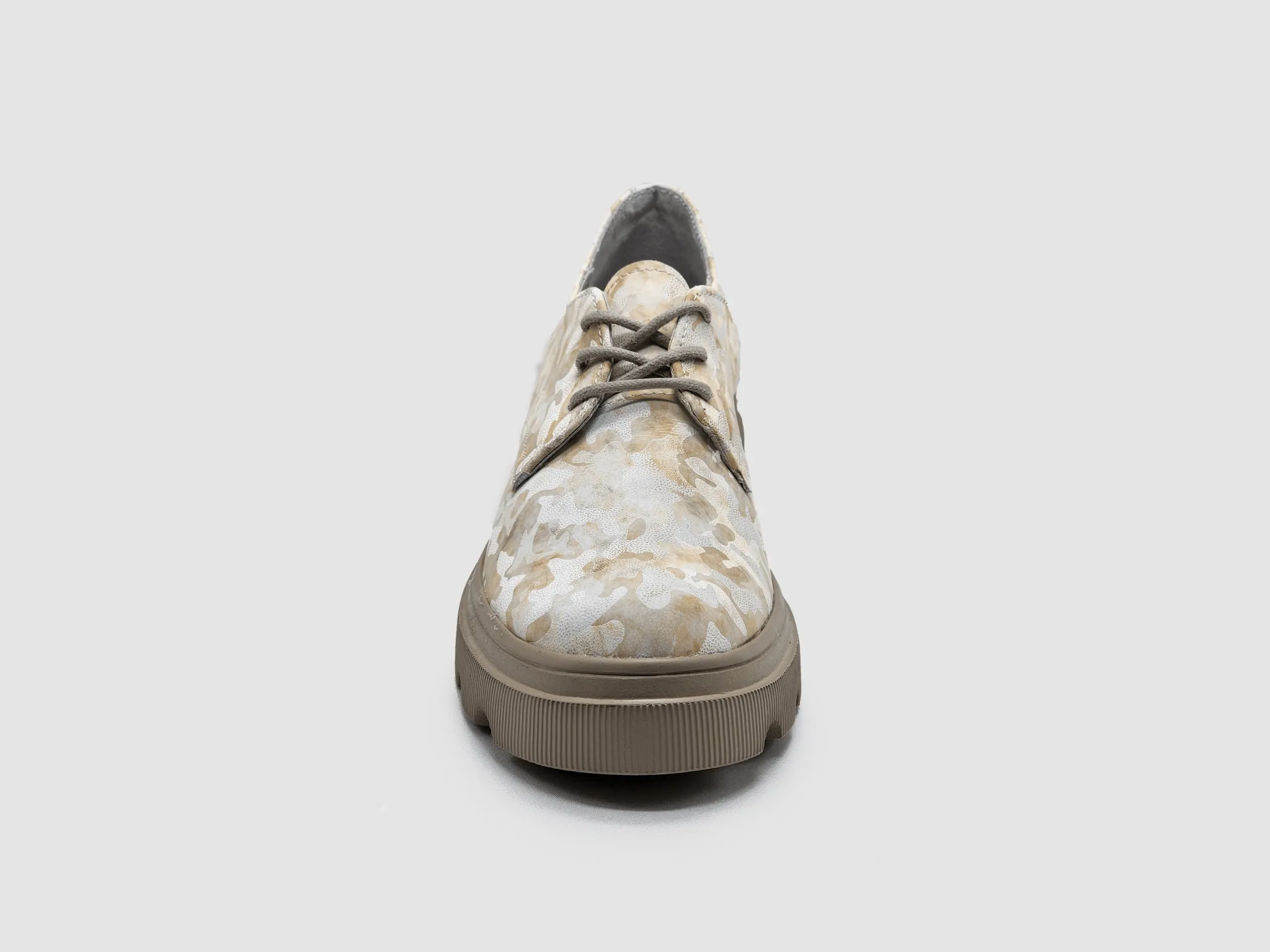 Women's Modern Low-Top Leather Shoes - Beige