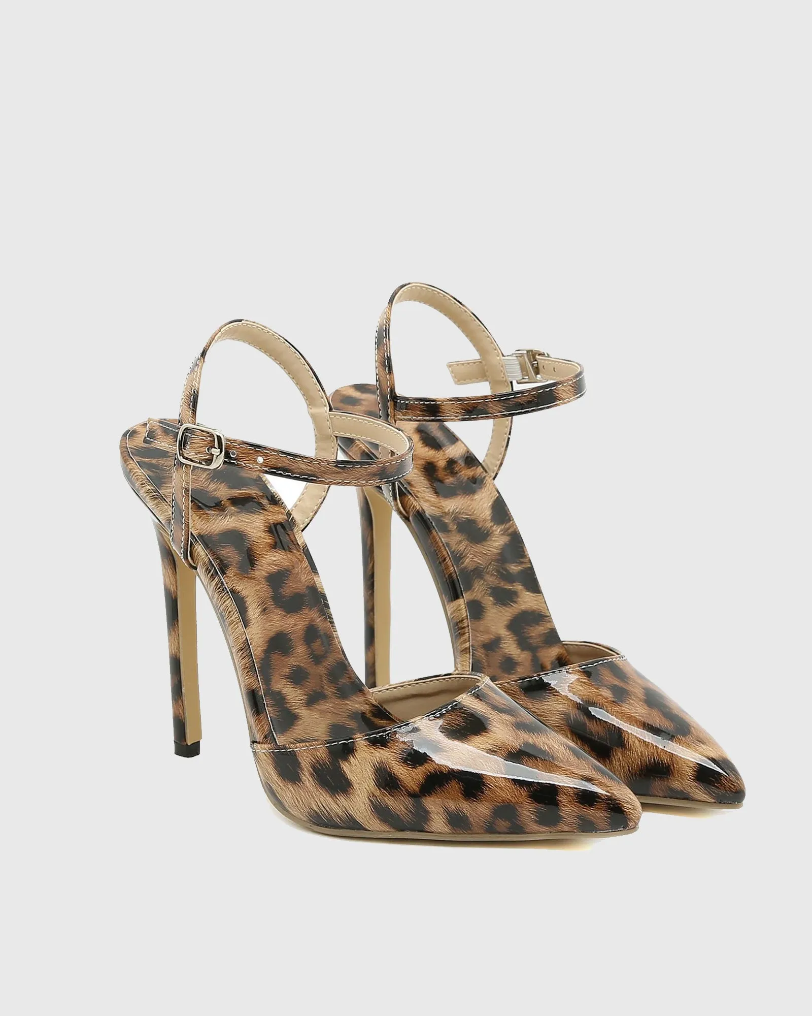 Xanti Leopard Print Strap Pumps
